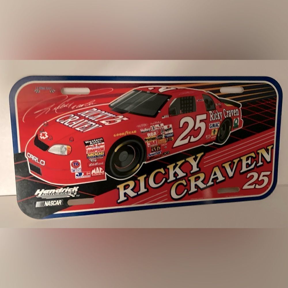 Ricky Craven #25 Nascar Plastic License Plate NWT